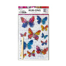 Pack of colorful butterfly rub-ons on a white background