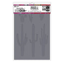 Cactus-shaped masks and stencils on a gray background with 'Dina Wakley Media' branding.