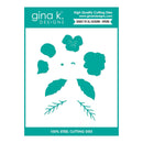 gina k. Designs cutting die with floral design on a teal background