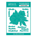 gina k. Designs cutting die set with floral design and text on a teal background