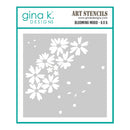 Gina K Designs art stencil with floral design on gray background