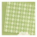 Green and white checkered patterned paper with 'Slice of Life' branding.