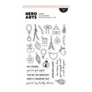 Hero Arts Tiny Treasures clear stamps set on a white background