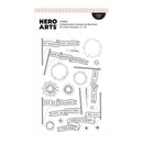 Hero Arts clear stamps with various banners and text on a white background