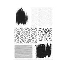 Set of black and white abstract patterns on a white background