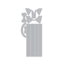 Decorative item with vertical slats and bow-tie designs on a white background
