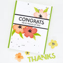 Greeting card with floral design and text 'Congrats I'm so proud of you' on a white background.