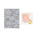 Two stationery items: a gray floral-patterned notebook and a white card with floral design and 'Many Thanks' text.