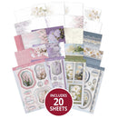 Collection of floral-themed paper sheets with a label indicating 20 sheets included.