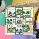 Collection of nature-themed cards displayed on a colorful background