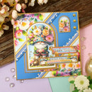 Colorful birthday card with floral design and 'Happy Birthday' text on a decorative background.