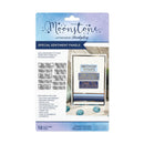 Packaging of Moontone Special Sentiment Panels with die-cut cards and text on a white background.