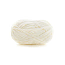 Ball of white yarn on a white background