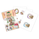 Card topper kit with owl designs and packaging on a white background