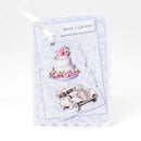 Set of wedding-themed pins with a cake and car design on a white background