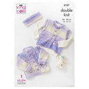 Knitting pattern book for baby cardigans and headband with King Cole branding.