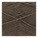 Close-up of brown yarn with a textured pattern