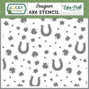 Echo Park Lucky Charm Stencil 6"X6" Horeshoe And Clover*