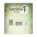 Lavinia Stamps product with spools of thread and a needle on a colorful background