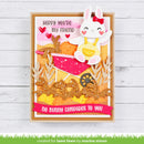 Greeting card with a bunny and text on a wooden surface