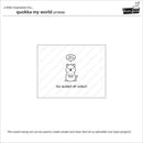 Quokka-themed stamp set packaging with a cartoon quokka and text on a white background.