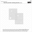 Two white coloring stencils on a white background with text describing their use.
