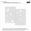Butterfly kisses coloring stencils on a white background with text describing their use.