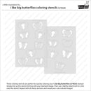 Butterfly coloring stencils on a white background with text describing their use.