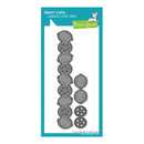 Lawn Fawn lemon border craft die set packaging on a white background