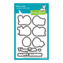 Lawn Cuts custom craft dies with Easter-themed shapes on a blue packaging
