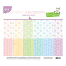 Collection pack of 'Blissful Blossoms' with pastel-colored patterned papers by Lawn Fawn.