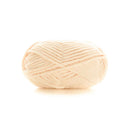 Ball of light pink yarn on a white background