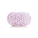 Light purple skein of yarn on a white background