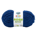Blue yarn ball with a label on a white background
