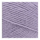 Close-up of light purple yarn with a slight texture.