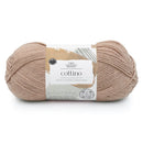 Ball of yarn with a label on a white background