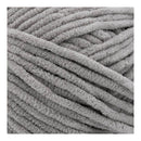 Close-up of gray textured yarn