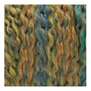 Close-up of multicolored yarn strands on a white background