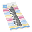 Metal die set on a colorful card with 'Marianne Design' branding