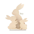 Three wooden rabbit shapes on a white background with 'Mintay' branding.