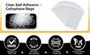 Clear self-adhesive cellophane bags with SGS certification and environmental friendliness features.