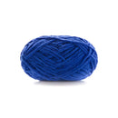 Blue skein of yarn on a white background