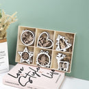 Poppy Crafts Wooden Ornaments Set - Christmas Collection - White Festive Frames*