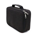 Black briefcase with a zipper on a white background