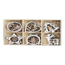 Poppy Crafts Wooden Ornaments Set - Christmas Collection - White Festive Frames*