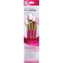 Princeton Real Value White Taklon Short Handle Brush Set 4/Pkg