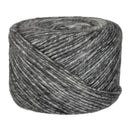 Gray skein of yarn on a white background