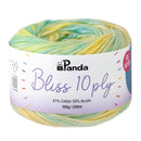 Spool of yarn with Panda brand label on a white background