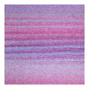 Striped fabric swatch with pink and purple horizontal stripes on a white background