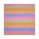 Multicolored striped fabric swatch on a white background